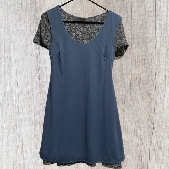 Altar’d State Women’s Knit Dress Heather Blue Short Sleeve - Picture 3 of 9